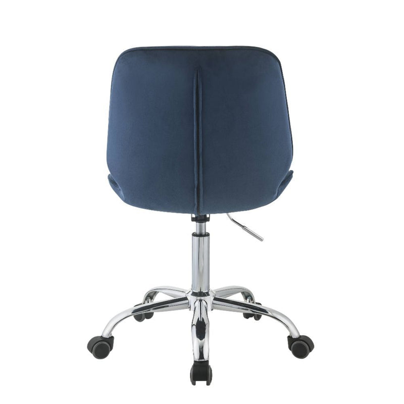 Muata - Office Chair - Twilight Blue Velvet & Chrome - Grand Furniture GA