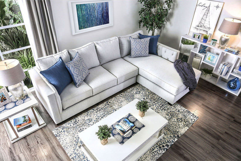 Ornella - Sectional - Light Gray / Blue - Grand Furniture GA