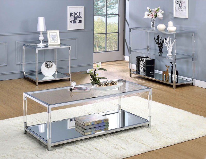 Ludvig - Sofa Table - Chrome / Clear - Grand Furniture GA