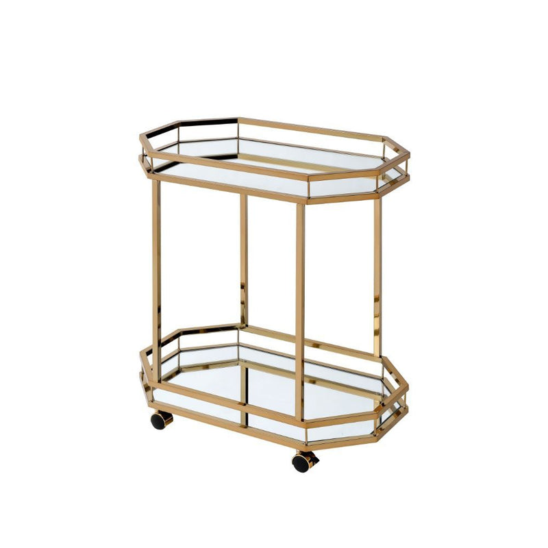 Lacole - Serving Cart - Champagne & Mirror - Grand Furniture GA