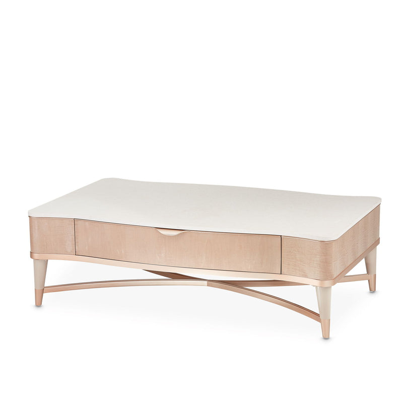 Malibu Crest - Rectangular Cocktail Table - Blush