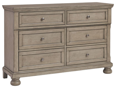 Lettner - Light Gray - Dresser - 6-drawers.