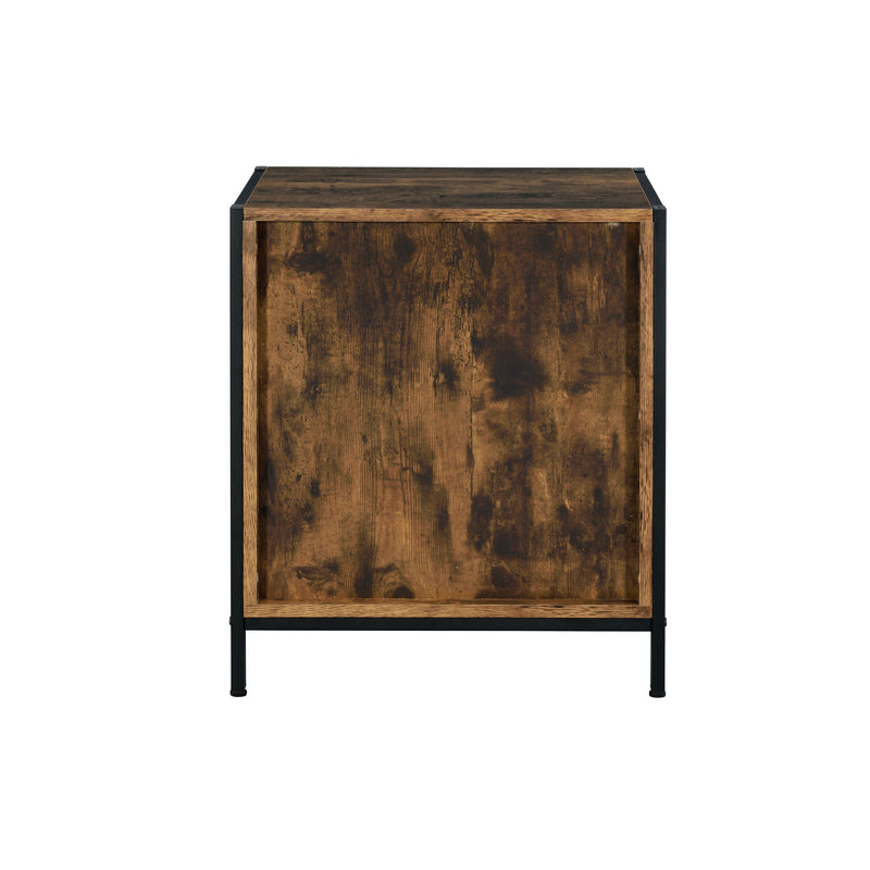 Juvanth - Nightstand - Rustic Oak & Black Finish - Grand Furniture GA