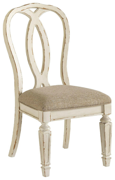 Realyn - Chipped White - Dining Uph Side Chair (Set of 2) - Ribbonback - Grand Furniture GA