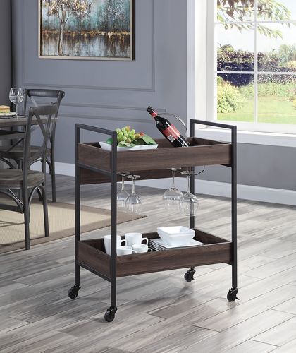 Jerrick - Kitchen Island - Walnut & Black Finish - Grand Furniture GA