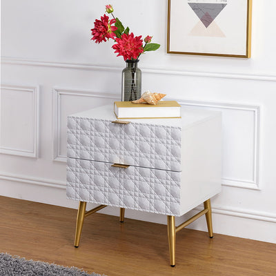 Maisey II - Nightstand - White & Gold - Grand Furniture GA