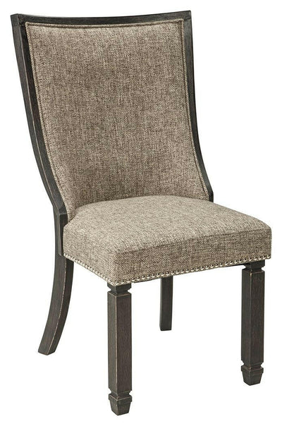 Tyler - Black / Grayish Brown - Dining Uph Side Chair (Set of 2) - Framed Back.