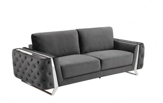 1051 - Contemporary Velvet Sofa - Stationary Sofas - Grand Furniture GA