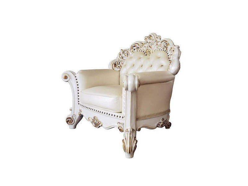 Vendom - Chair - Champagne PU & Antique Pearl Finsih - Grand Furniture GA