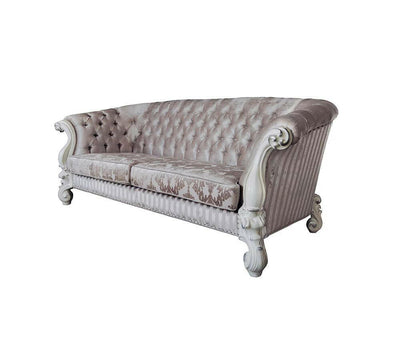 Versailles - Sofa - Ivory Fabric & Bone White Finish - Grand Furniture GA