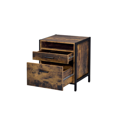 Juvanth - Nightstand - Rustic Oak & Black Finish - Grand Furniture GA