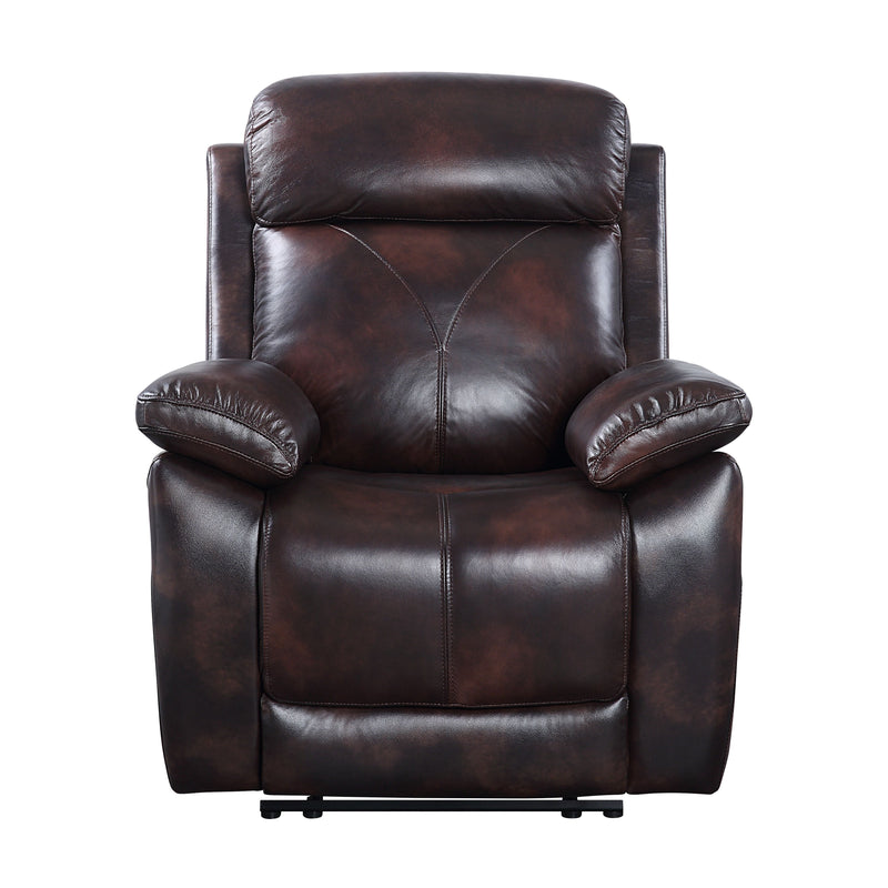 Perfiel - Recliner - 2 Tone Dark Brown Top Grain Leather - Grand Furniture GA