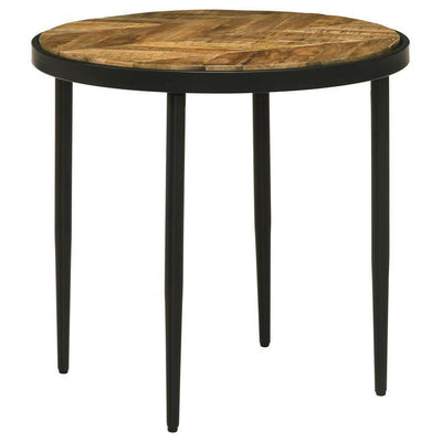 Hayden - Metal Round Side Table - Natural Mango and Black.