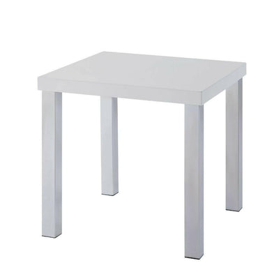 Harta - End Table - White High Gloss & Chrome - Grand Furniture GA