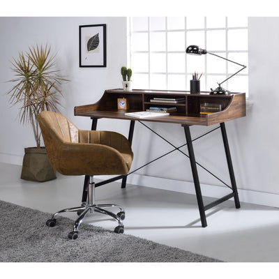 Sange - Desk - Walnut & Black - Grand Furniture GA