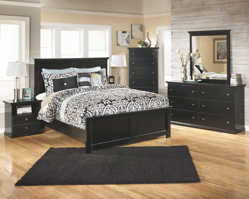 Maribel - Black - Queen Panel Footboard