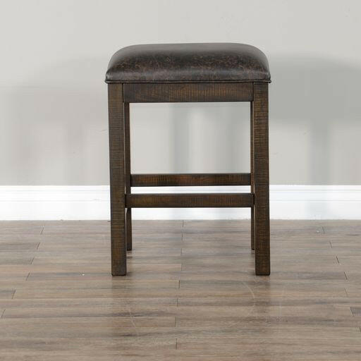 Homestead - 24" Stool With Cushion Sea - Dark Brown.