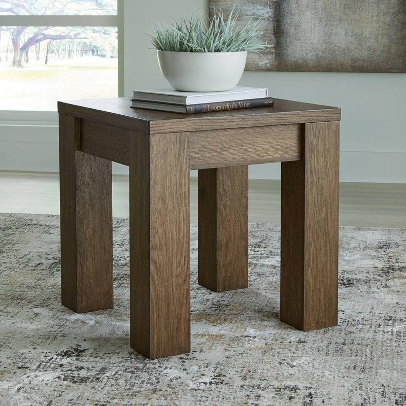 Rosswain - Warm Brown - Square End Table