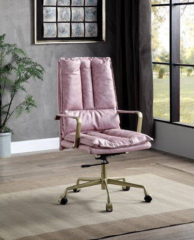 Tinzud - Office Chair - Pink Top Grain Leather - Grand Furniture GA