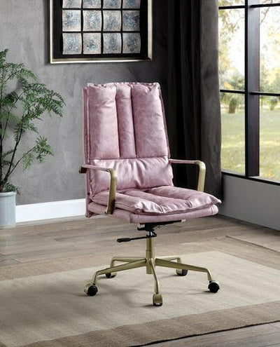 Tinzud - Office Chair - Pink Top Grain Leather - Grand Furniture GA