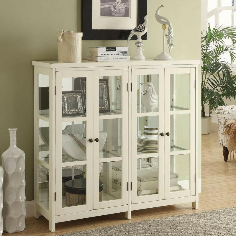 Sable - 4-Door Display Accent Cabinet - White - Accent Cabinets - Grand Furniture GA