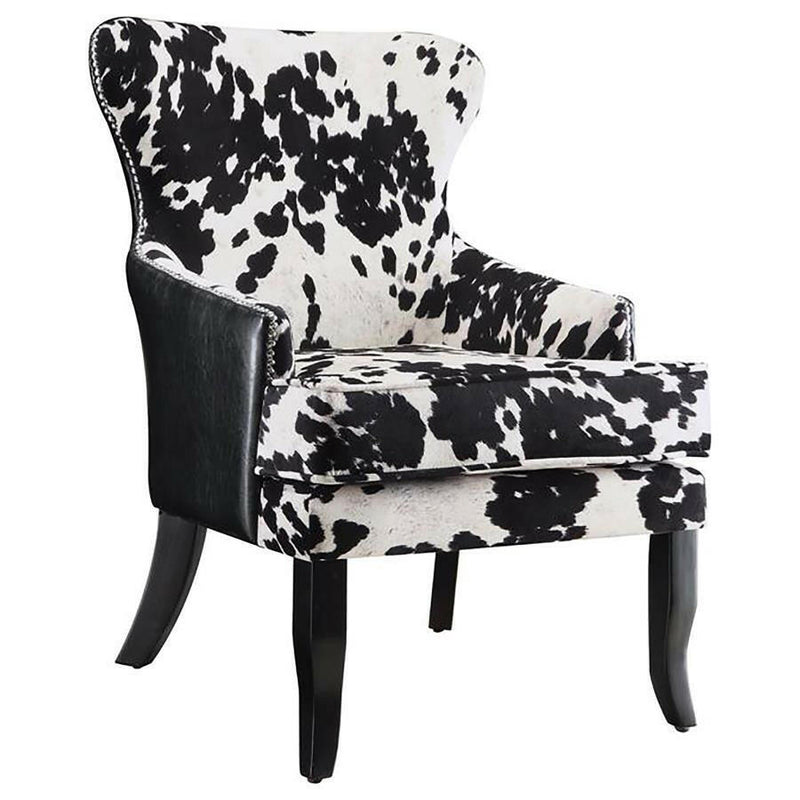 Trea - Cowhide Print Accent Chair - Black and White.