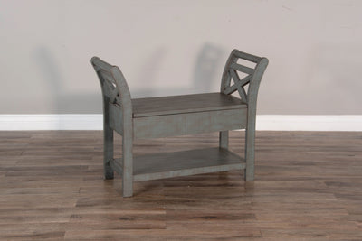 Ranch House - Accent Bench With Storage - Dark Gray / Blue.