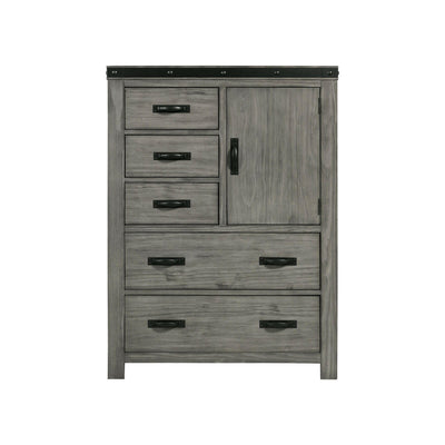 Wade - 5-Drawer Gentlemans Chest - Black Finish - Gentleman’s Chests - Grand Furniture GA