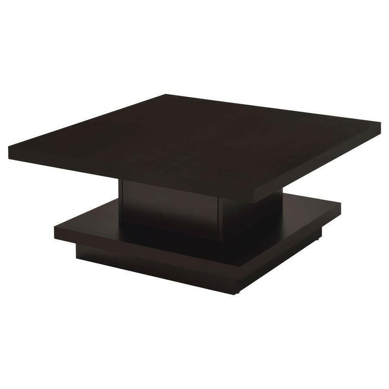 Reston - Pedestal Square Coffee Table - Cappuccino.