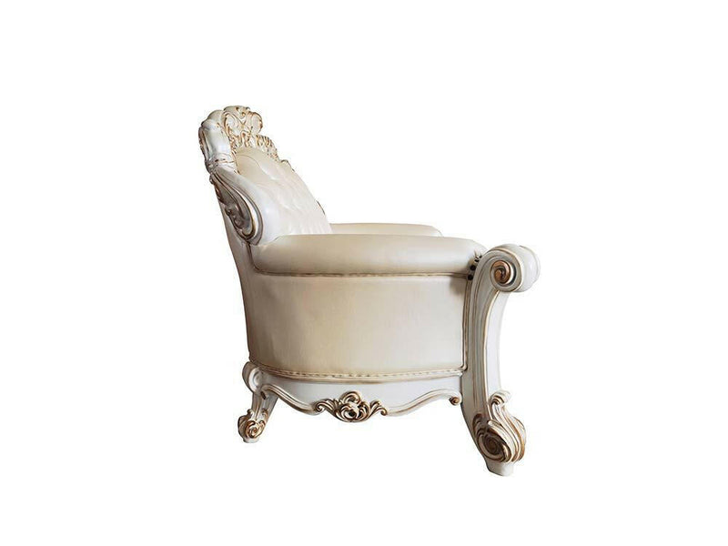 Vendom - Loveseat - Champagne PU & Antique Pearl Finsih - Grand Furniture GA