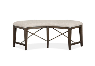 Westley Falls - Curved Bench With Upholstered Seat - Graphite.