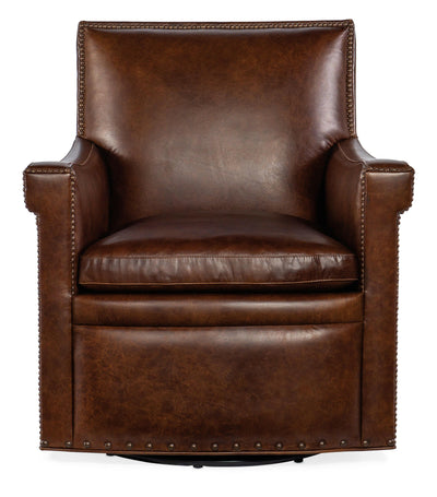 Swivel Club Chair - Dark Brown.