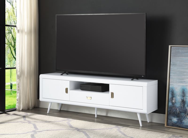 Pagan - TV Stand - White High Gloss Finish - Grand Furniture GA