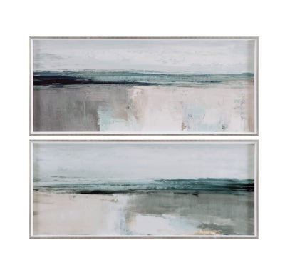 Moody Coast II - Framed Art - Light Blue