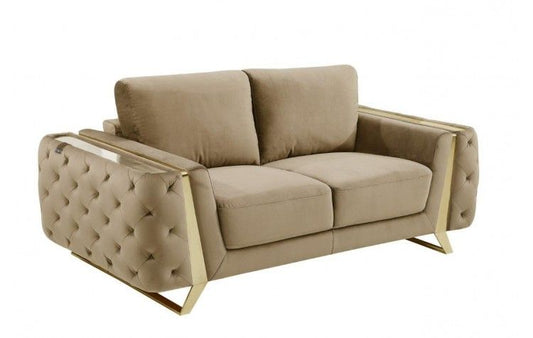 1051 - Contemporary Velvet Loveseat - Stationary Loveseats - Grand Furniture GA