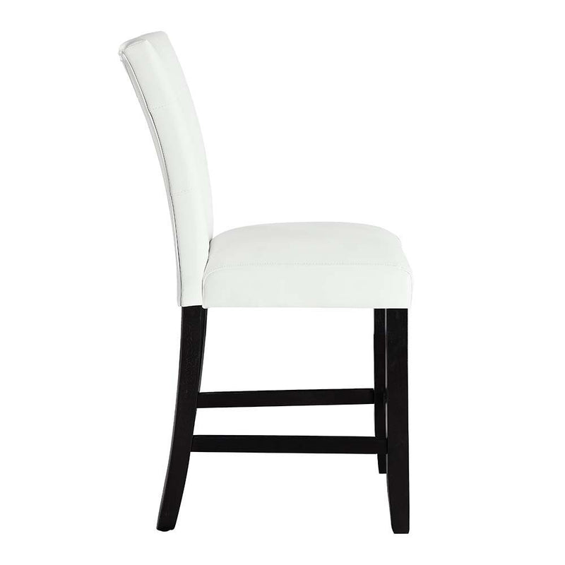 Hussein - Counter Height Chair (Set of 2) - White PU & Black Finish - Grand Furniture GA