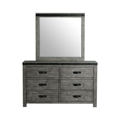 Wade - Youth 6 Drawer Dresser & Mirror Set - Black - Dresser & Mirror - Grand Furniture GA