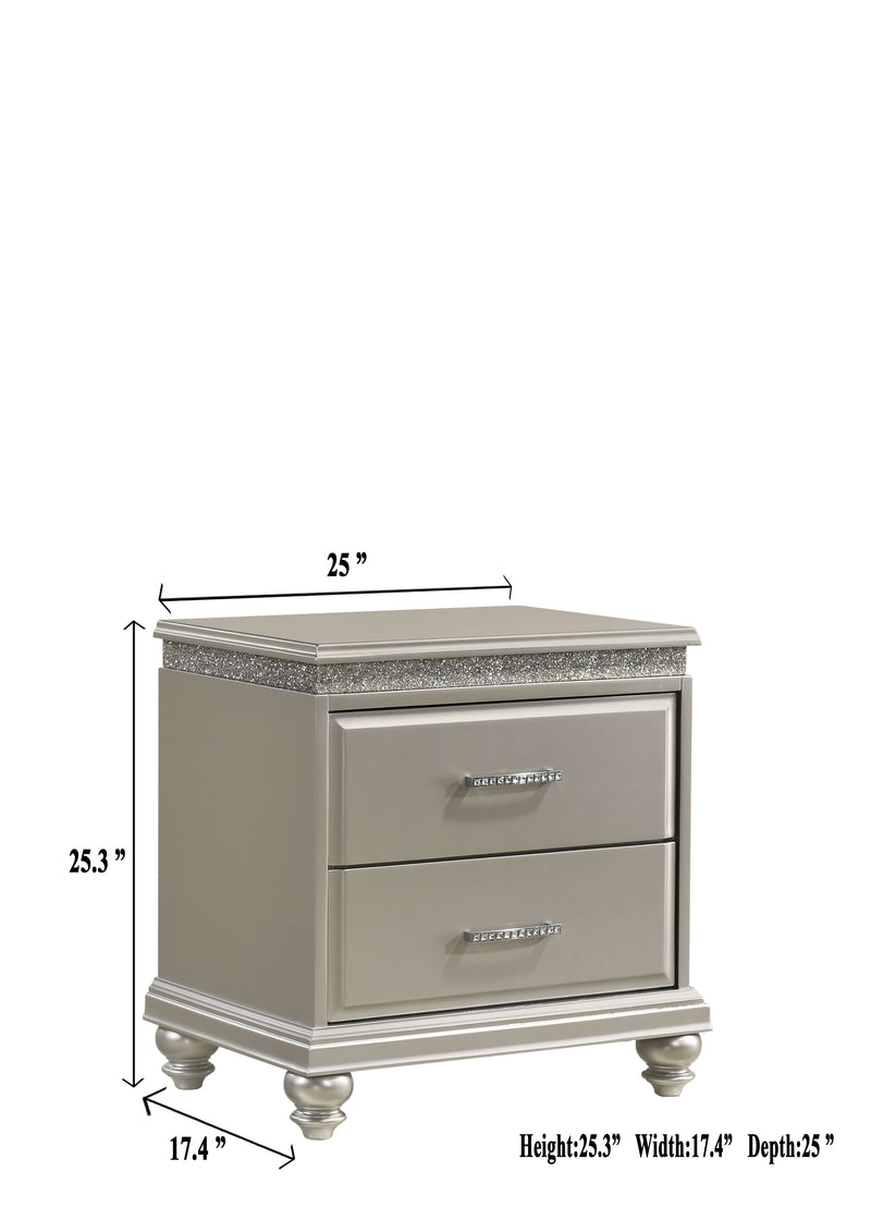 Valiant - Nightstand - Silver - Grand Furniture GA