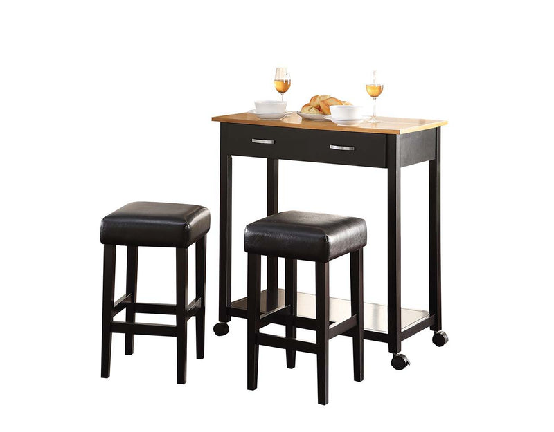 Maroth - Counter Height Set - Black & Black PU - Grand Furniture GA