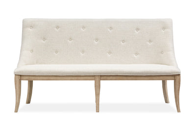 Harlow - Dining Bench With Upholstered Seat & Back - Weathered Bisque.