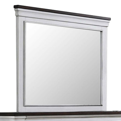 Hillcrest - Rectangular Dresser Mirror - Dark Rum and White.