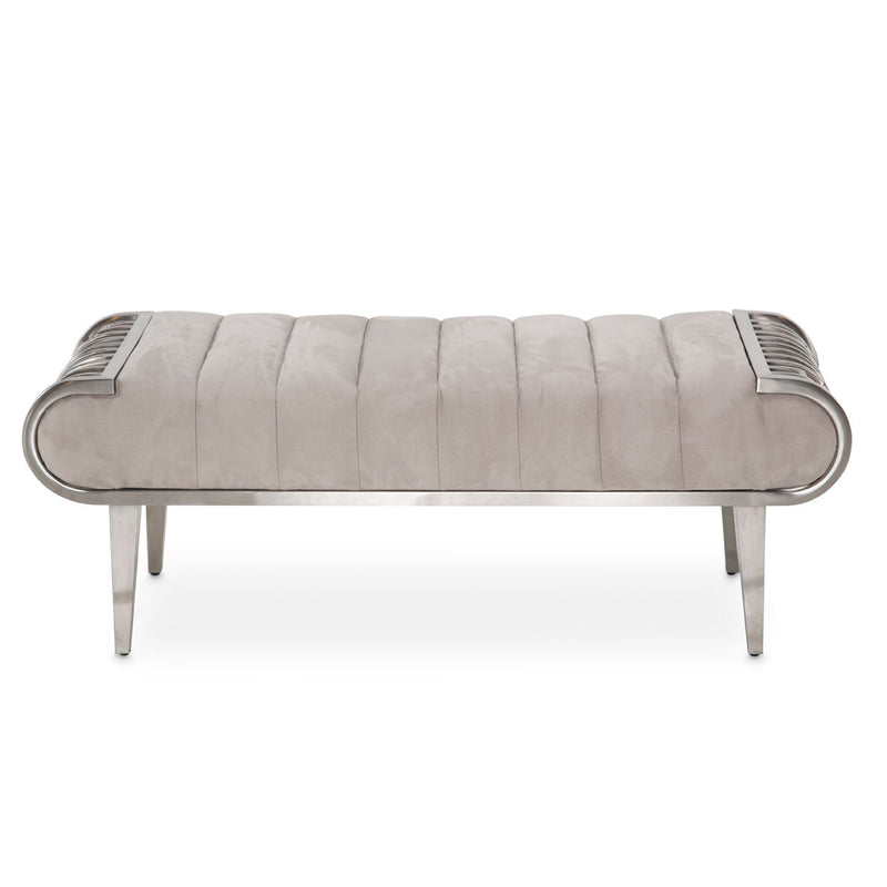 Roxbury Park - Tufted Bench - Stainless Steel.