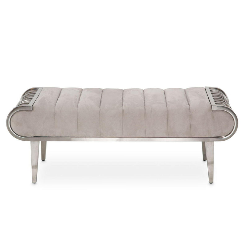 Roxbury Park - Tufted Bench - Stainless Steel.