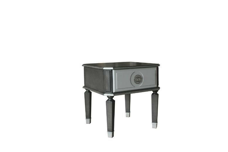 House - Beatrice End Table - Charcoal & Light Gray Finish - Grand Furniture GA