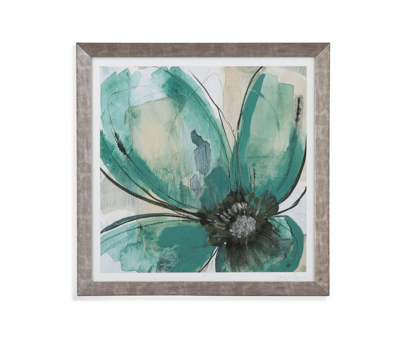 Teal Petals I - Framed Print - Green