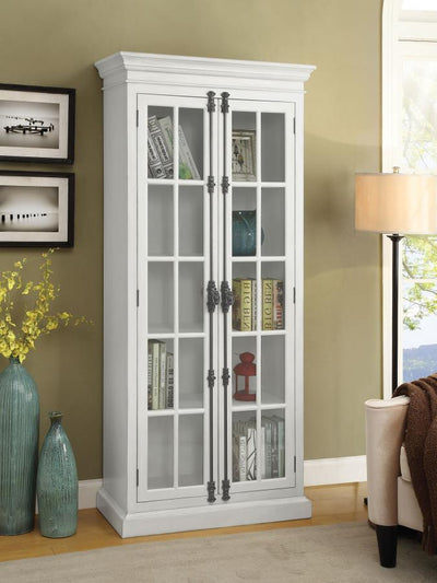 Toni - 2-Door Tall Cabinet - Antique White - Accent Cabinets - Grand Furniture GA
