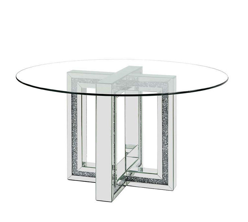 Noralie - Dining Table - Mirrored & Faux Diamonds - Grand Furniture GA