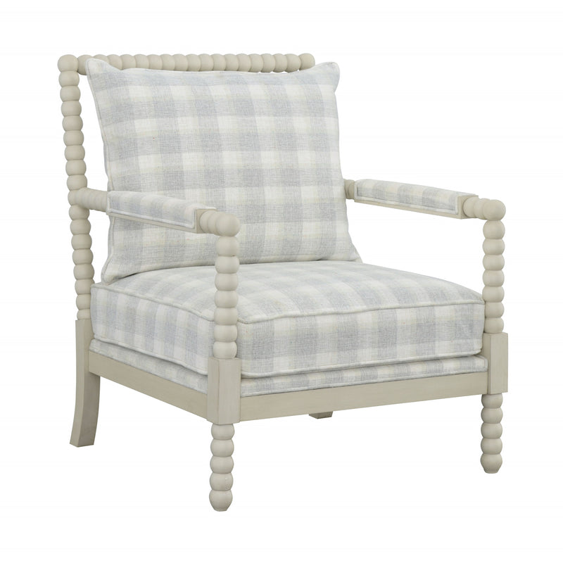 Leilani - Accent Chair - Cream / Plaid