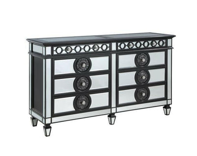 Varian II - Dresser - Black Velvet & Black & Sliver Finish - Grand Furniture GA