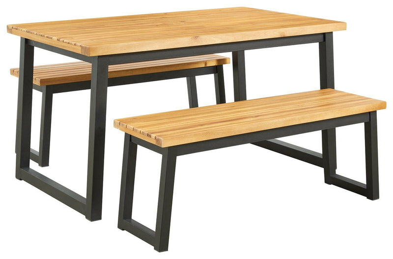 Town - Brown / Black - Dining Table Set (Set of 3).